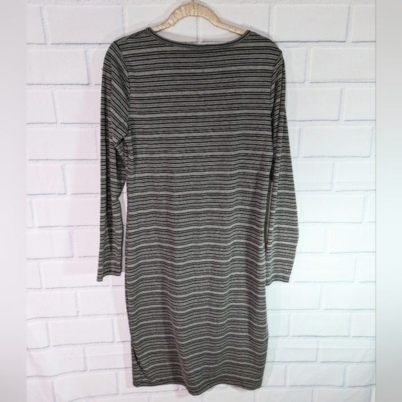 Lularoe Gray/Black Striped Debbie Knit Dress - Picture 2 of 4